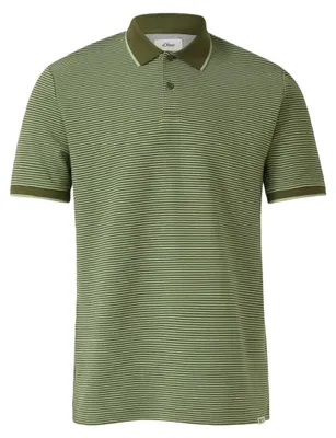 Produktbild von s.Oliver 2174584.79G5.XXL, Polohemd, Männlich, Olive, Gestreiftes Muster, XXL, Leger