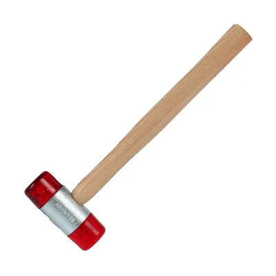 Produktbild von Dönges Kunststoffhammer mit lackiertem Eschenstiel, 40 mm, rot (Gummihammer)