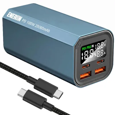 Produktbild von 20000mAh Powerbank 100W Schnellladegerät 2x USB-C / 2x USB-A Akku Pack Tragbar