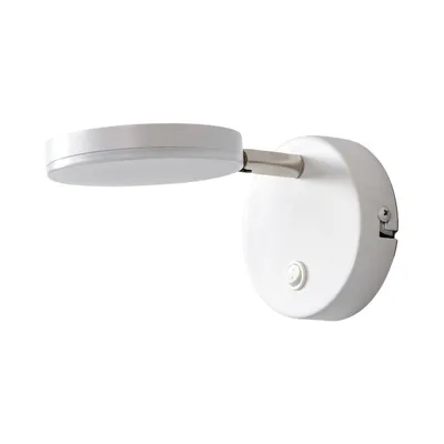 Produktbild von Lindby LED-Wandlampe Milow, weiß, 9,6 cm hoch, Schalter