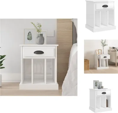 Obrázek produktu pro vidaXL Noční stolek vysoký lesk bílý 43x36x50 cm - Noční stolky