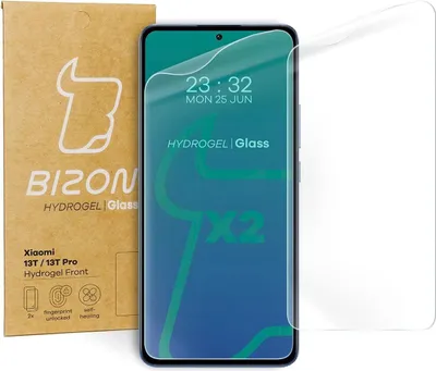 Produktbild von Bizon Glass Hydrogel Front Displayschutzfolie für Xiaomi 13T / 13T Pro, 2 Stück
