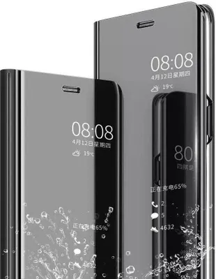 Produktbild von Handy Hülle für Huawei P20 Pro Clear View Hülle Klapp Flip Hülle Bumper Spiegel Mirror Cover, Farbe: Schwarz