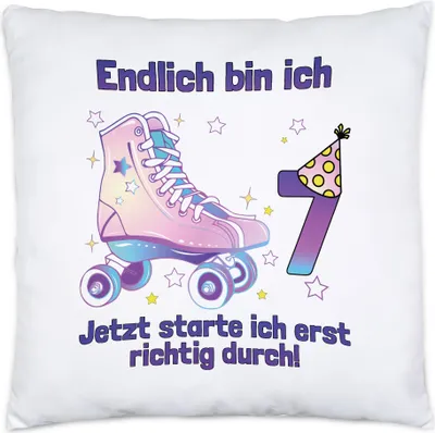 Produktbild von Endlich Bin Ich 7 Jetzt Starte Ich Erst Richtig Durch! Tasse Schwarz Alles Gute Happy Birthday Rollschuhe Geburtstag