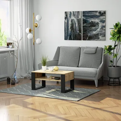 Produktbild von Funktionaler Couchtisch DOMI 92 cm mit Ablage im modernen Stil