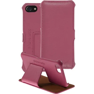 Produktbild von PhoneNatic Echt-Lederhülle kompatibel mit Apple iPhone 7 / 8 / SE 2020 - Leder-Case pink + Glasfolie