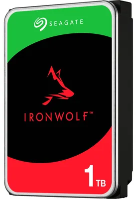Zdjęcie produktu dla Seagate IronWolf ST1000VN008 - Dysk twardy - 1 TB - wewnętrzny - 3,5" (8,9 cm) - SATA 6 Gb/s - 5400 obr/min - bufor: 256 MB (ST1000VN008)