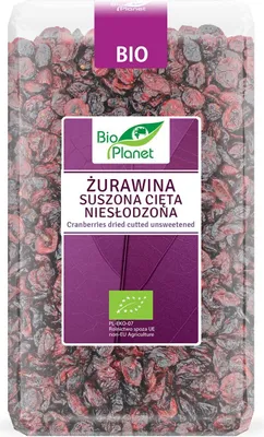 Produktbild von GETROCKNETE, GESCHNITTENE, UNGESÜßTE -CRANBERRIES 1 kg –  PLANET