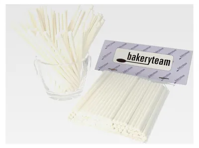 Produktbild von Papierstäbchen für Cake Pops 10 cm lang, weiß, 100 Stück
