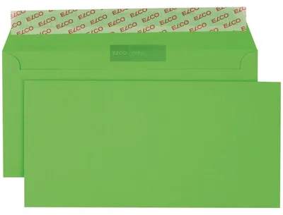 Produktbild von ELCO Briefumschlag DIN C5/6, ohne Fenster, haftklebend, intensivgrün, 100g/qm