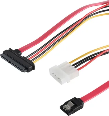 Zdjęcie produktu dla Kabel SATA combi S/CONN do maksymalnej łączności, transmisji danych i zasilania, 0,5 m (78237)