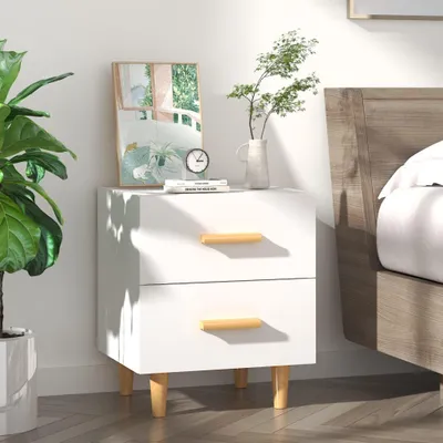 Image de vidaXL Table de nuit blanc 40x35x47,5 cm