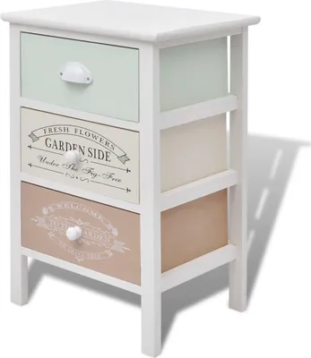 Image de Meuble d'appoint 3 tiroirs style français bois