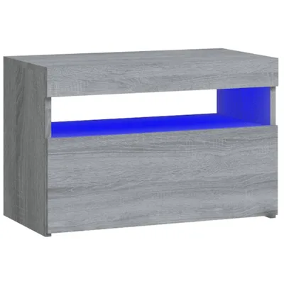 Obrázek produktu pro Noční stolek s LED osvětlením šedý sonoma 60 x 35 x 40 cm