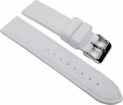 Produktbild von Eulit Silichron | Uhrenarmband | Silikonband, weiß/weiße Naht 21901, Anstoß:22 mm