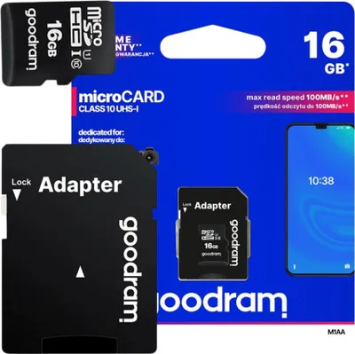 Image de GOODRAM microSDHC 16GB Class 10 UHS-I + adaptateur