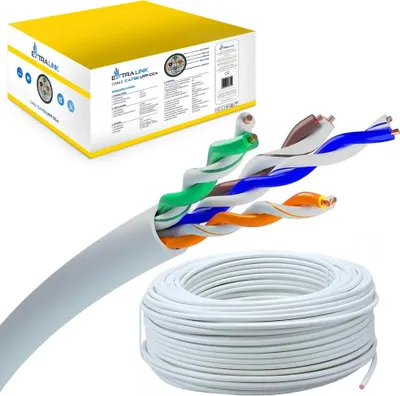 Zdjęcie produktu dla Extralink Kabel sieciowy skrętka CAT5E UTP (U/UTP) V2 Wewnętrzny 305M, 305 m, Cat5e, U/UTP (UTP), Szary