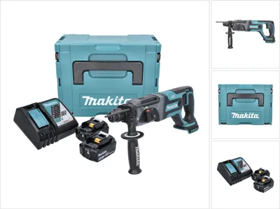Produktbild von Makita DHR 241 RFJ Akku Bohrhammer 18 V 2,0 J SDS plus + 2x Akku 3,0 Ah + Ladegerät + Makpac