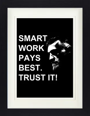 Obrázek produktu pro Citáty Zarámovaný obraz s elegantním paspartou | Obrazy na zeď | V rámu - Chytrá práce se vyplatí nejlépe. Trust It!, Conor McGregor (40 x 30 cm)