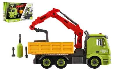 Obrázek produktu pro Auto stavební šroubovací plast 31cm s ramenem na setrvačník na bat. se zvukem se světlem v krabici