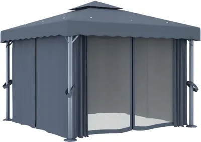 Immagine prodotto di Gazebo con Tende 3x3 cm Antracite Alluminio