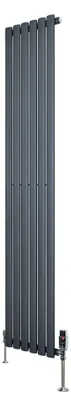 Imagen del producto de Radiador de panel con válvulas termostáticas de cromo – 1800 mm x 360 mm – Gris antracita