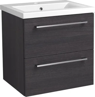 Produktbild von Waschtischunterschrank Nadiad 45, Farbe: Eiche Schwarz – 50 x 51 x 39 cm (H x B x T)