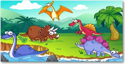 Produktbild von Tulup Glas-Bild -140x70- Wandkunst Dekorative Wand für Küche & Wohnzimmer - Kinderzimmer - Dinosaurier - Mehrfarbig