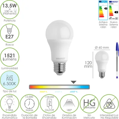 Produktbild von Maurer 19073090, 13,5 W, 100 W, E27, 1521 lm