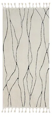 Obrázek produktu pro MY-RUG Koberec, Linnea, 200x100, bílý, hluboký vlas, moderní, marocký design, nadýchaný měkký, skandinávský vzor, obdélníkový tvar