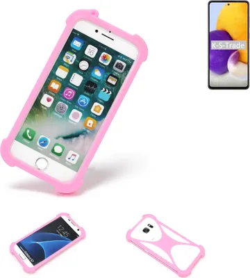 Produktbild von K-S-Trade Handy Hülle kompatibel mit Samsung Galaxy A72 Schutz Hülle Bumper Silikon Schutz Hülle Cover Case Silikoncase Silikonbumper TPU Softcase