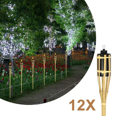 Produktbild von Peviasot 12er-Set Gartenfackeln aus Bambus und Eisen 90cm naturfarben mit Öl für den Außenbereich24er-Set Gartenfackeln aus Bambus und Eisen 90cm naturfarben mit Öl für den Außenbereich36er-Set Gartenfackeln aus Bambus und Eisen 90cm naturfarben mit Öl für den AußenbereichSet mit 48 Gartenfackeln aus Bambus und Eisen 90cm naturfarben mit Öl für den AußenbereichSet mit 60 Gartenfackeln aus Bambus und Eisen 90cm naturfarben mit Öl für den Außenbereich