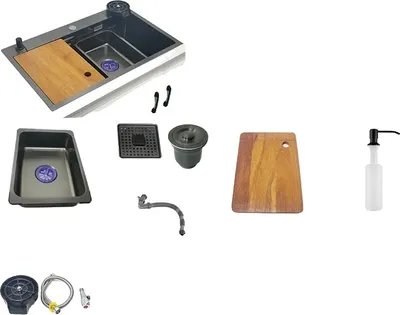 Obrázek produktu pro Kuchyňský dřez Kaipeida, odolná nerezová ocel, provedení s jednou mísou, BÍLÝ