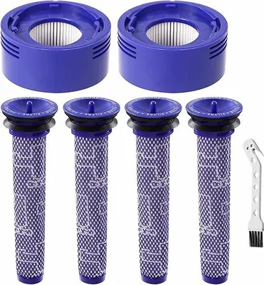 Produktbild von 6 stück v7 v8 Filter für Dyson,2 HEPA-Nachfilter, 4Vorfilter, 1 Bürste,für Dyson V8 V7 Animal Absolute Akku Staubsauger,Ersatzteile Filter Zubehör set #965661-01&967478-01