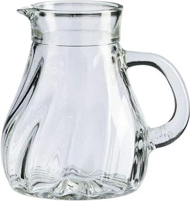 Immagine prodotto di Set da 6 caraffe in vetro Unyqoos® da 0,50 litri – design a spirale, piccole caraffe per panna/latte con manico, resistenti alla rottura e adatte al lavaggio in lavastoviglie, realizzate in cristallo Stölzle