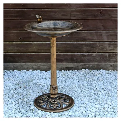 Produktbild von Vogeltränke Vogelbad mit Wasserschale und Vogel