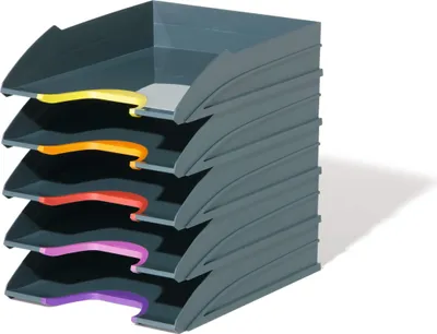 Zdjęcie produktu dla DURABLE Tacki na dokumenty VARICOLOR® TRAY SET A4, Antracytowy / Szary, 770557