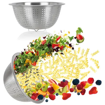 Produktbild von Set mit 2 Edelstahl-Küchensieben für Obst und Gemüse