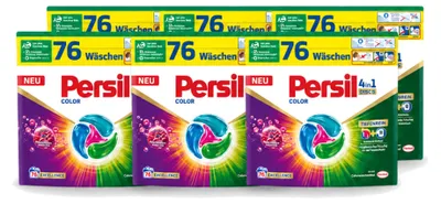 Produktbild von 6 x Persil Discs Color 4-in-1 Waschmittel - 76 Kapseln - Vorteilspackung - 6 Stücke