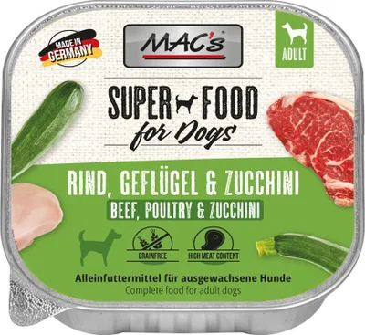 Produktbild von MAC's DOG - Schale 10x150g  |  Rind, Geflügel & Zuchini