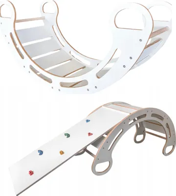 Obrázek produktu pro Montessori houpačka se skluzavkou, Bílá, 85 cm, 5 v 1, 7 v 1, CE