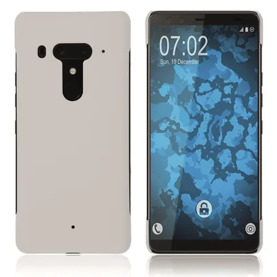 Produktbild von PhoneNatic Case kompatibel mit HTC U12+ - Hülle weiß gummiert Hard-case Cover