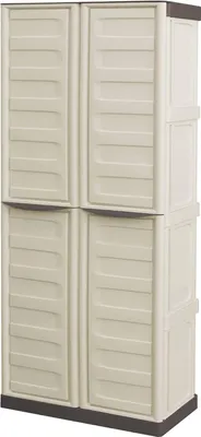 Produktbild von Dmora Außenschrank Marchin 70x39x165h cm Beige 3 Böden 2 Türen