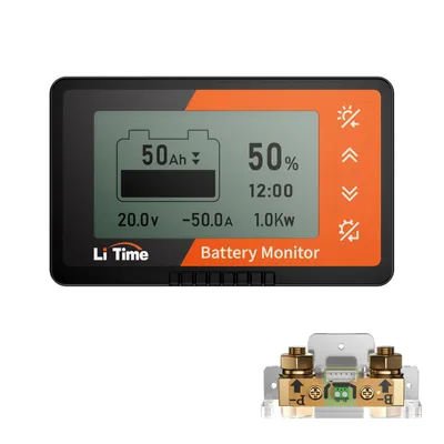 Produktbild von 500A Batteriemonitor LiTime mit LCD-Display und M8-Anschluss