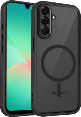 Produktbild von Magnetisch Hülle für Samsung Galaxy A26, Handyhülle Transluzente Hart PC Rückseite TPU Stoßfest Schutzhülle Schwarz