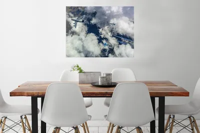 Produktbild von MuchoWow® Poster Flugzeuge - Düsenjäger - Blau 80x60 cm - Kunst für zu Hause