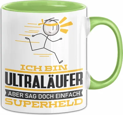 Produktbild von Ultraläufer Geschenk Tasse Ich Bin Ultraläufer Aber Sag Doch Einfach Superheld Lustige Geschenkdiee für Ultraläufer Kaffee-Becher (Grün)