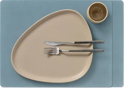 Productafbeelding van LIND DNA Placemats Nupo - Leer - Lichtblauw 45 x 35 cm - 2 Stuks