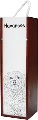 Produktbild von Havaneser, Bichon Havanais, Bichón Habanero - Weinbox mit Hund, Alkoholbox mit Grafik, personalisierte Geschenkbox der Marke Art-Dog