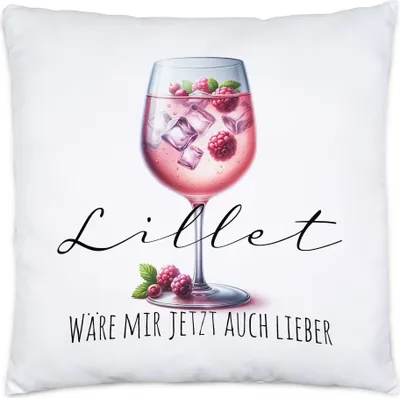 Produktbild von Lillet wäre mir jetzt auch lieber Glas Lillet Kissen Inkl. Füllung - Feierabend Spaß